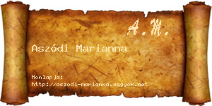Aszódi Marianna névjegykártya