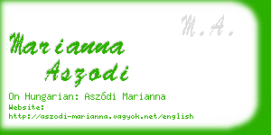 marianna aszodi business card